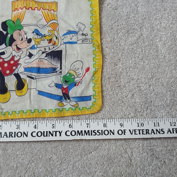Vintage Hanky Hankie Handkerchief Walt Disney Productions Chef Minnie Mouse - Picture 9 of 10